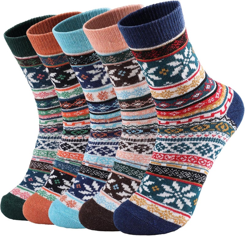 Pleneal Wool Socks for Women - Womens Wool Socks Winter Warm Cozy Knit Sock for Women Men - Image 1